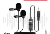 MBoya Double Micro Cravate BY-M1DM Microphone portatif professionnel adapté à l’enregistrement vidéo et audio