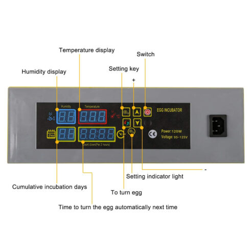 Incubateur De Volaille Électrique Automatique avec fonction de retournement automatique des œufs Capacité de 112 œufs