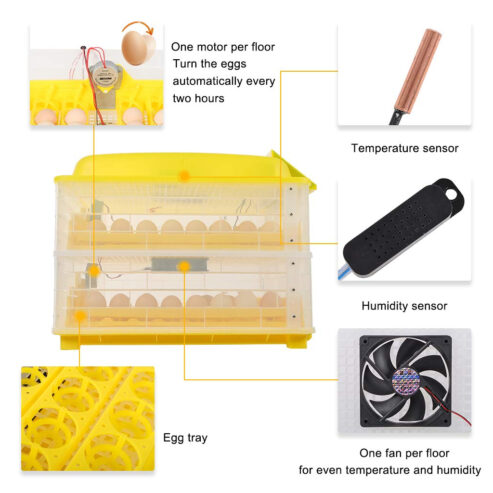 Incubateur De Volaille Électrique Automatique avec fonction de retournement automatique des œufs Capacité de 112 œufs