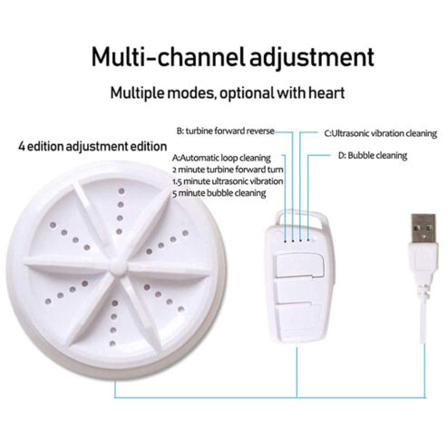 آلة غسل الملابس المحمولة مع وحدة تحكم تعمل بالموجات فوق الصوتية لتنظيف فعال Mini Machine à Laver Portable ]